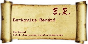 Berkovits Renátó névjegykártya