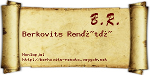 Berkovits Renátó névjegykártya